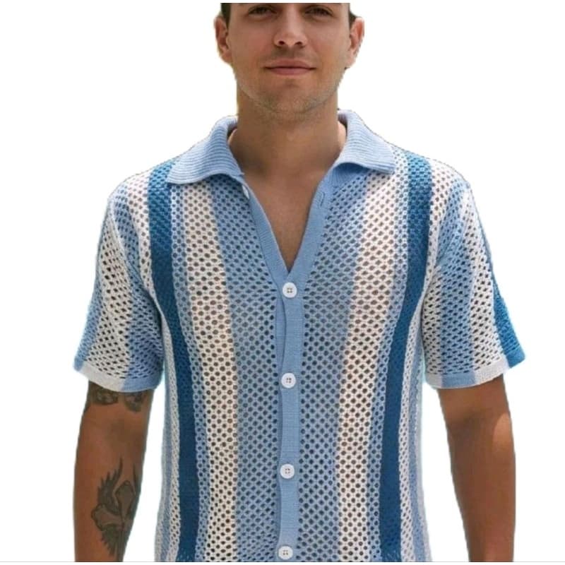 Camisa Masculina Gola Polo Tricot Verão Tendência 25-26