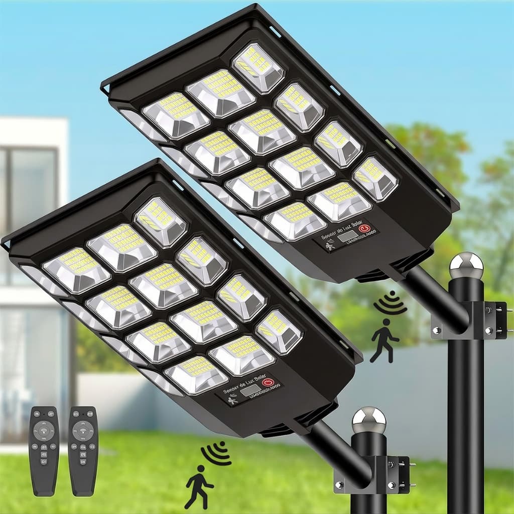 Kit 2 Outdoor LED Solar Light with Motion Sensor 1100w
