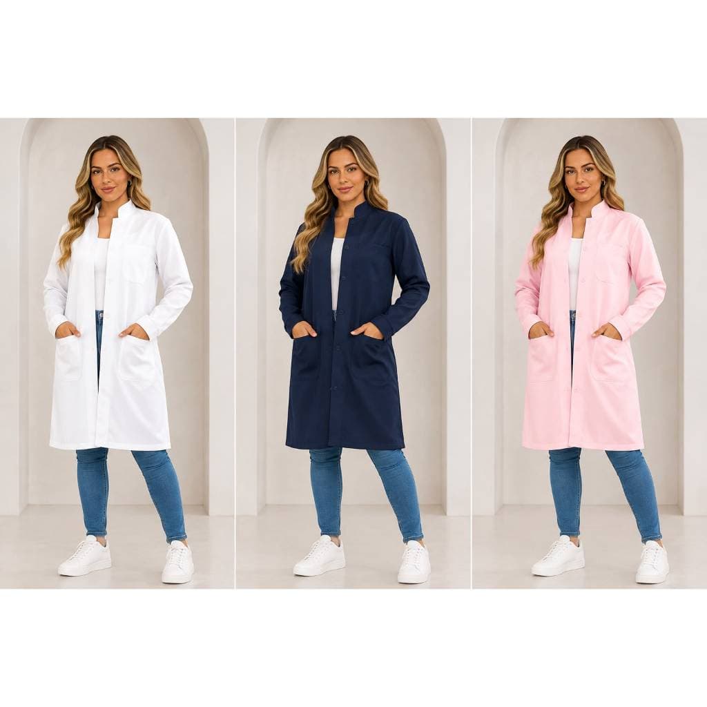 Jaleco Uniforme De Oxford Com Gola Manga Longa Plus Size 39