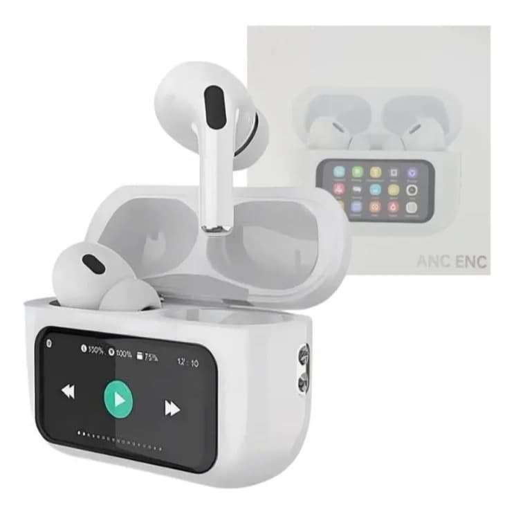 A9 Pro Touch Screen ANC Fones de ouvido sem fio TWS com cancelamento de ruído Bluetooth 5.3