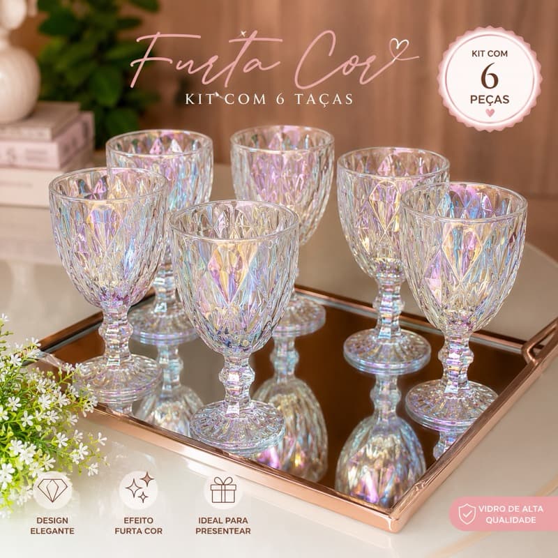 Cj com 6 Taças Dimond Furta Cor
