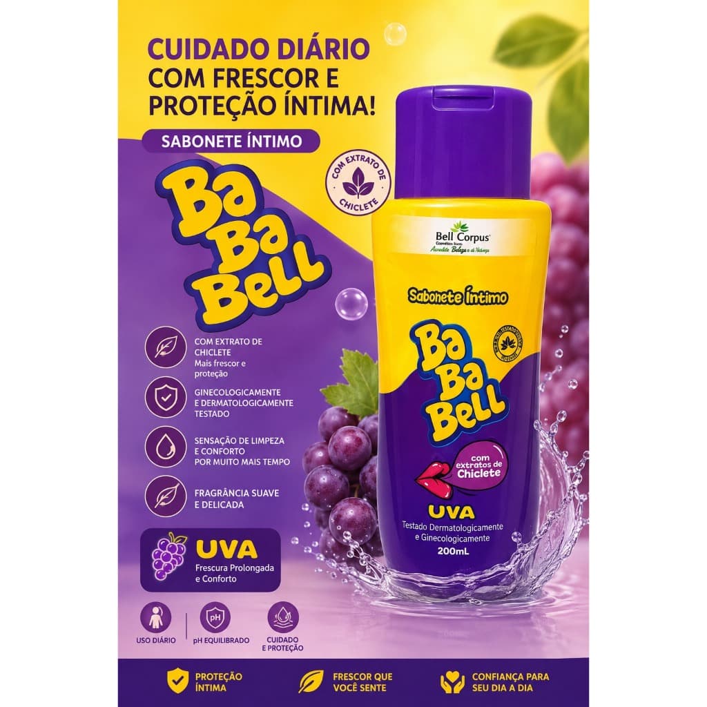 Sabonete Íntimo Bell Corpus Ba Ba Bell Uva 200ml