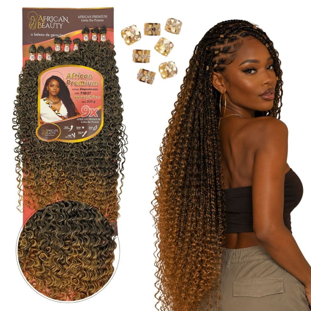 Cabelo Bio Fibra Tela African Beauty 90cm Boho Braids Entrelace 320g