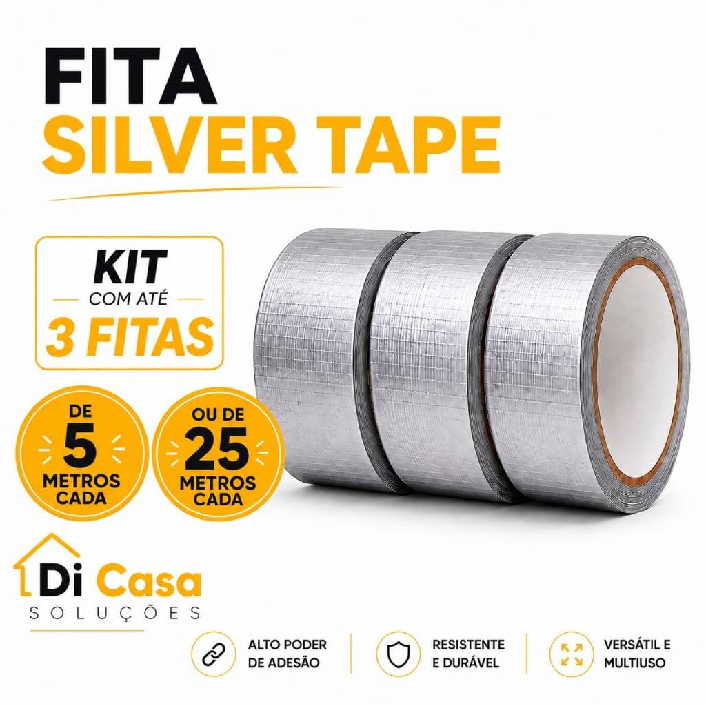 Fita Silver Tape Multiuso Prata 45mm