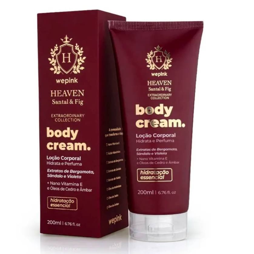 Body Cream Heaven Santal & Figo 200ml + 1 Chaveiro de brinde