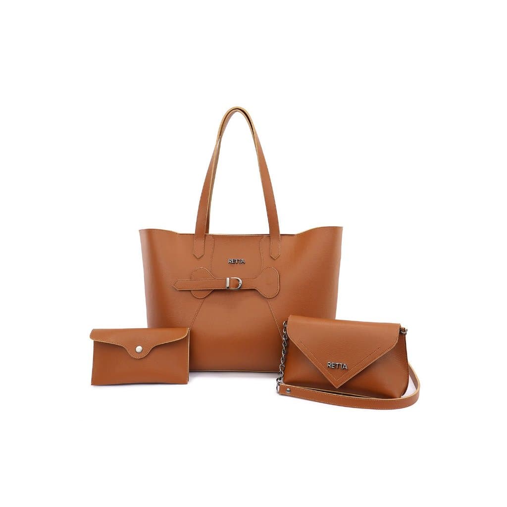 Kit 3 Peças Bolsa Feminina Juliana Sacola Grande Transversal e Necesserie
