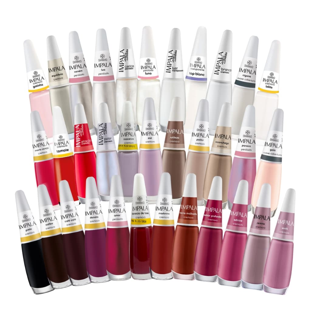 Kit 34 Esmaltes Atacado Impala Manicure Cores Diversas