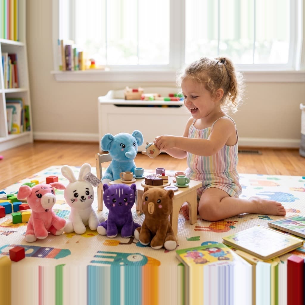 Kit 5 Bichinhos De Pelúcia Animais Fofinhos Coleção Infantil