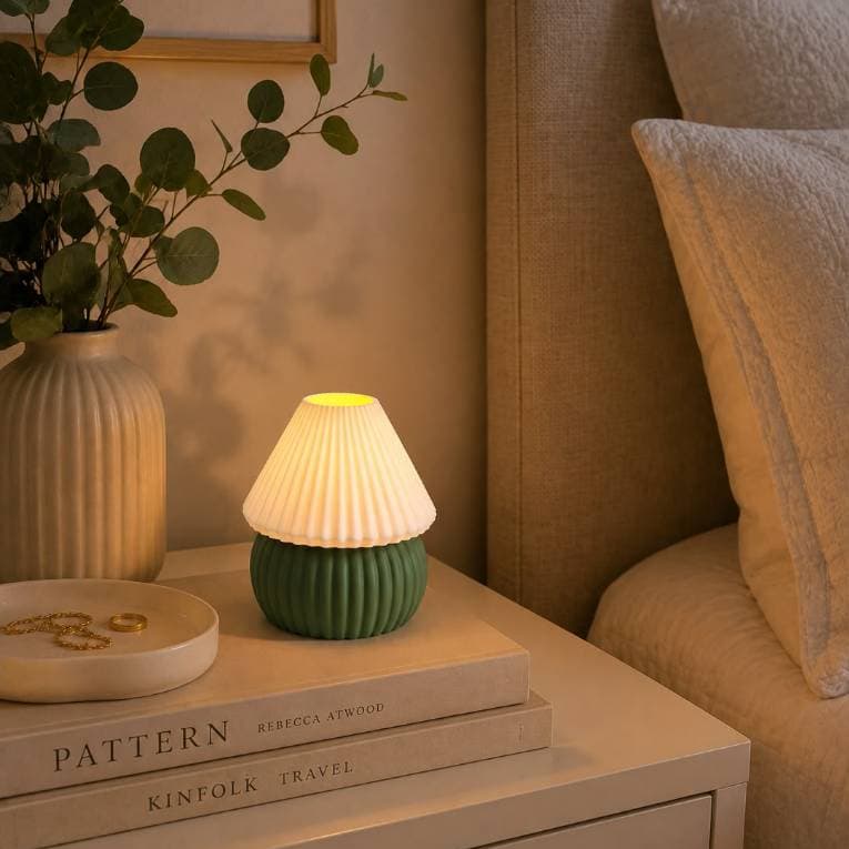 Mini Luminária LED Decorativa com Vela LED Inclusa Abajur Porta-Vela Mochi