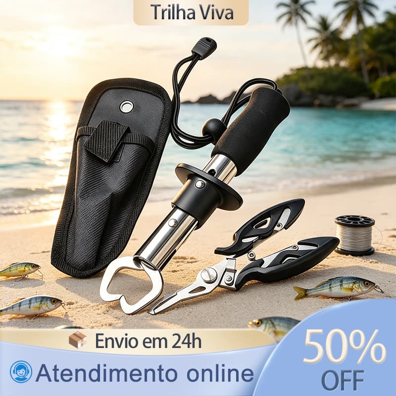 Alicate Pesca Profissional Para Peixe Alicate De Boca Com Tesoura E Acessórios Kit Completo Pesca