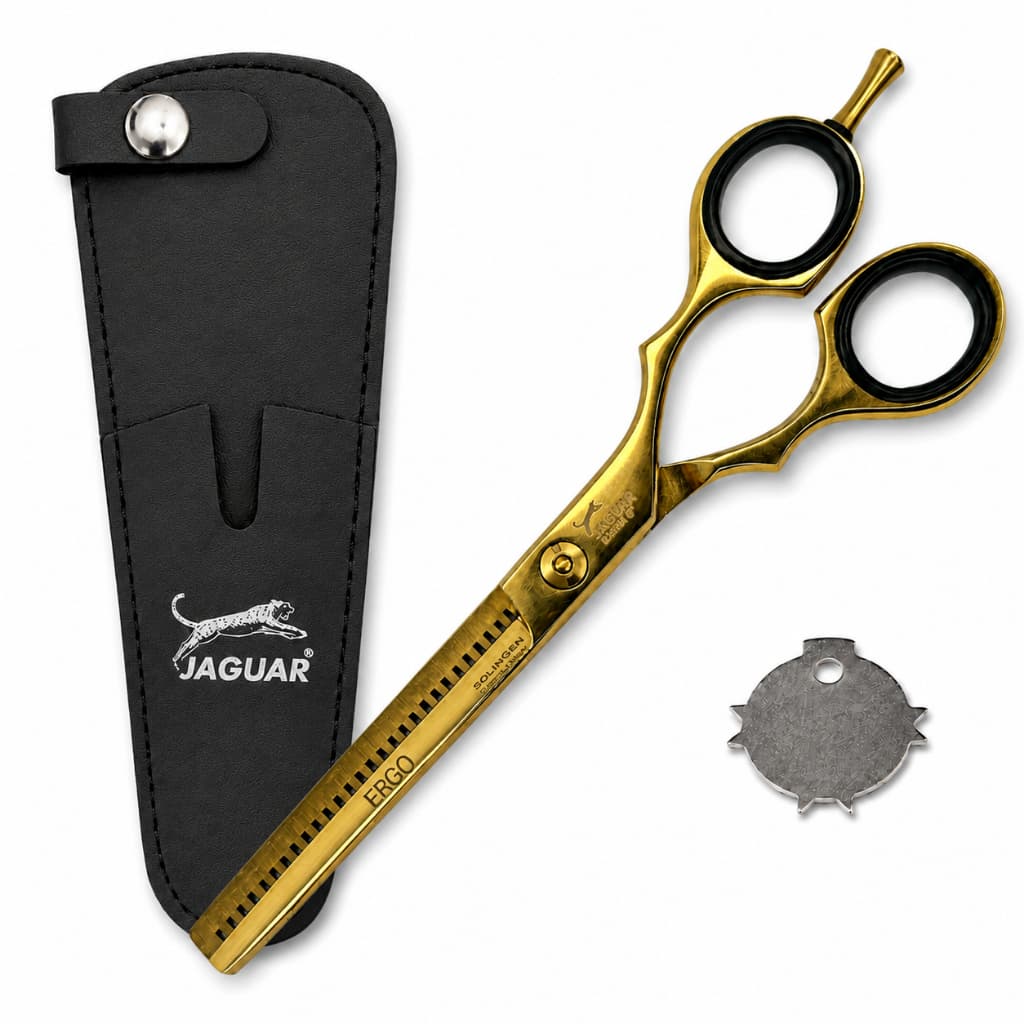Tesoura Desbastadeira Cor Dourada Profissional Jaguar 6”, 6,5” ou 7” –  Barbeiro e Cabeleireiro Premium