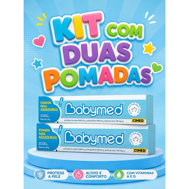 Pomada Para Assaduras Babymed Azul Kit com 2 Pomadas de 45g Cimed