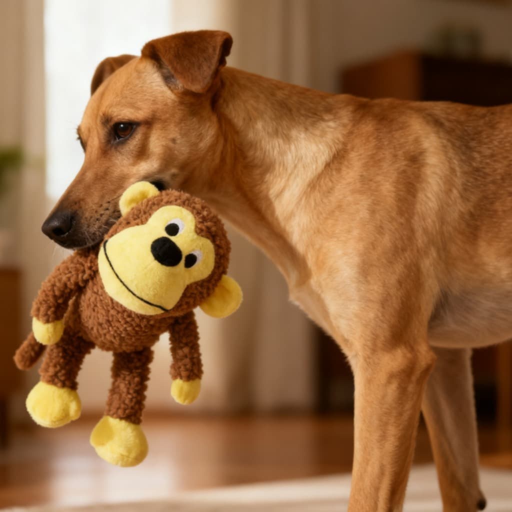 Brinquedo Macaco de Pelúcia 46cm para Cachorro com Apito