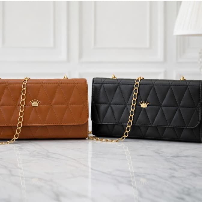 A Bolsa Clutch Baladinha - Bolsa Pequena - Elegante - Bolsa Festa - Preta, Marrom Caramelo - Presente