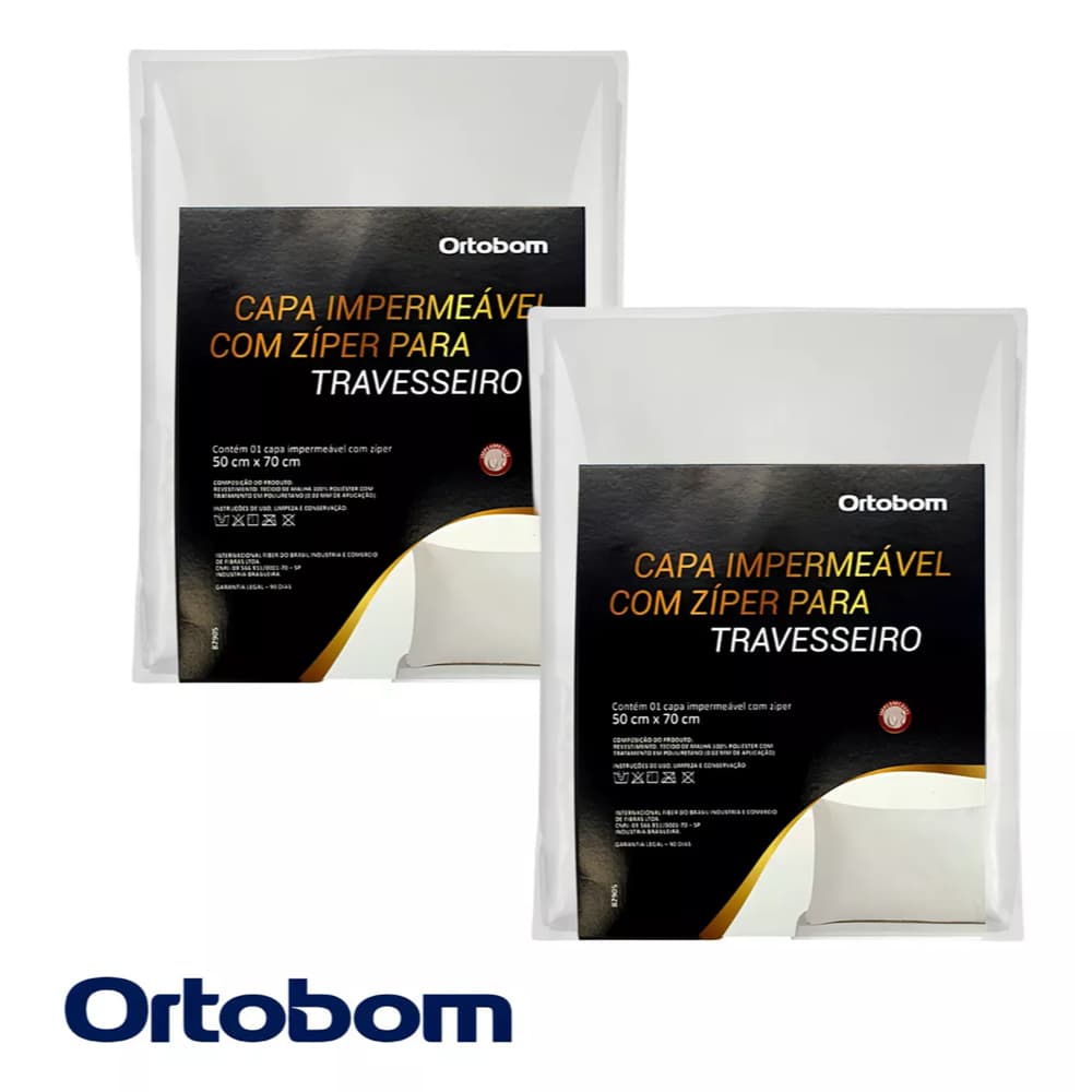 Capa Para Travesseiro Impermeável Ortobom Kit 2 Peças Prime