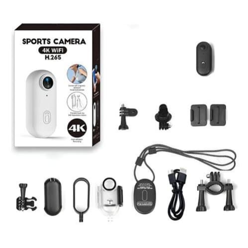Mini Câmera de Ação Sports Camera 4K Wi-Fi H.265 Magnética Portátil Com Acessórios