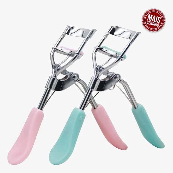 Curvex Modelador de Cílios Profissional Curvador de Cílios Aço Inox com Almofada de Silicone - Cor Rosa