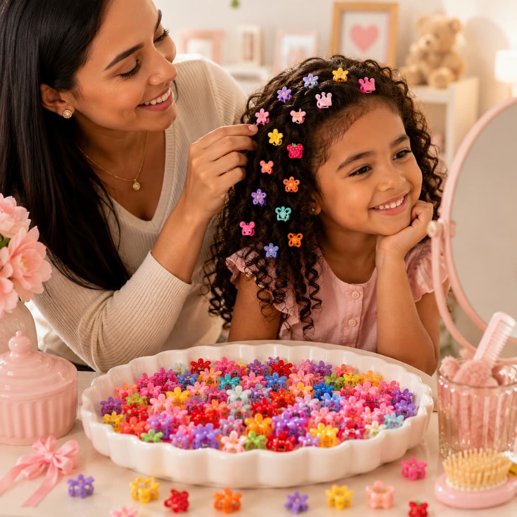 40/50/80/100/150  Peças Grampos Coloridos Infantil Colorido Clipes Mini presilha para meninas Florzinhas