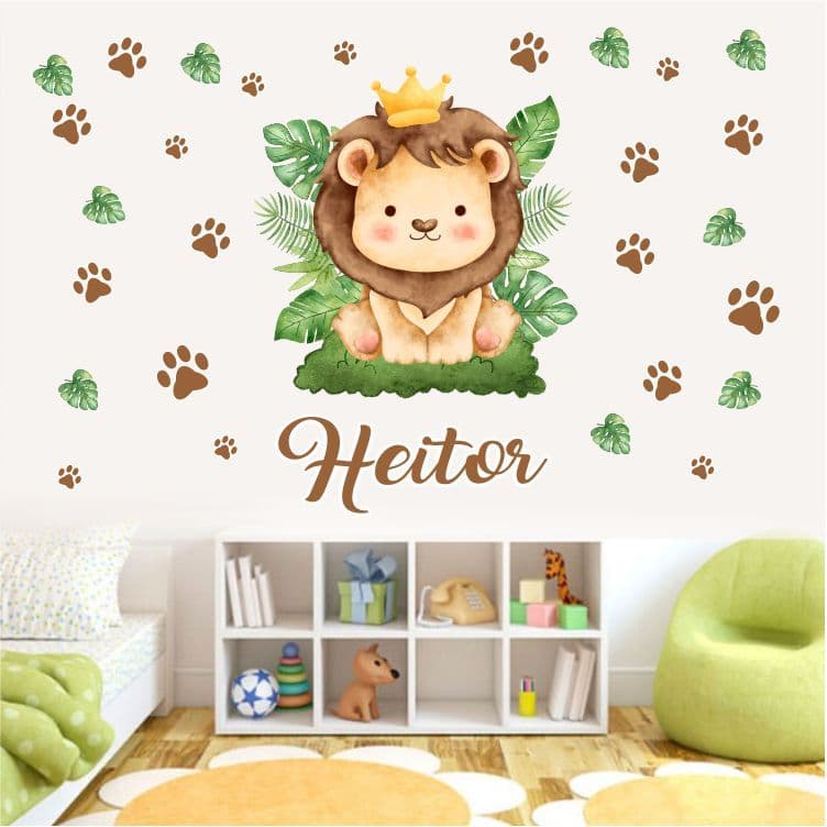 Adesivo de Parede Leão Rei - Decoração Lúdica Quarto Menino - Papel de Parede Infantil