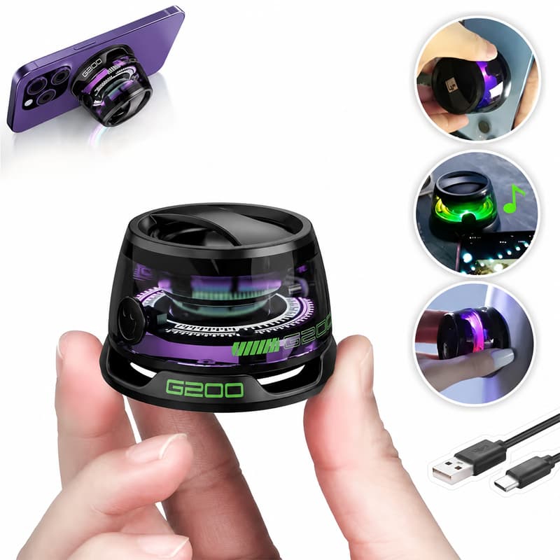 G200 Portátil Bluetooth 5.4Magnético Mini Caixa De Som RGB Iluminação Alto-falante ao Ar Livre