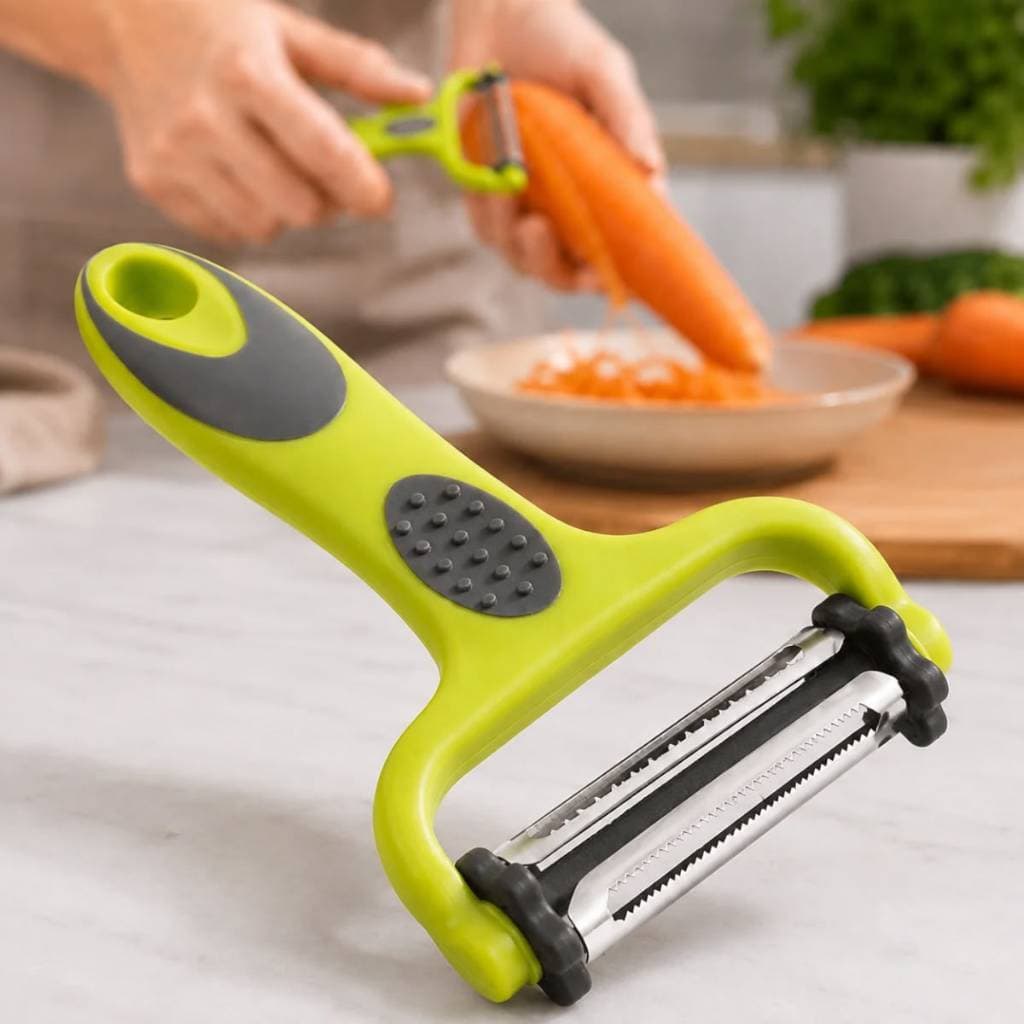 Descascador Legumes Verduras E frutas 3 Em 1 Multifuncional Ralador Lamina Inox Afiada Cozinha