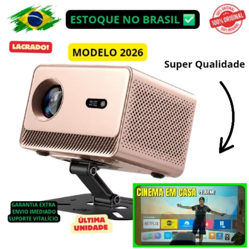 Projetor Portátil M10 4K Android WiFi 5G Bluetooth LED LCD Home Theater Cinema HDMI USB