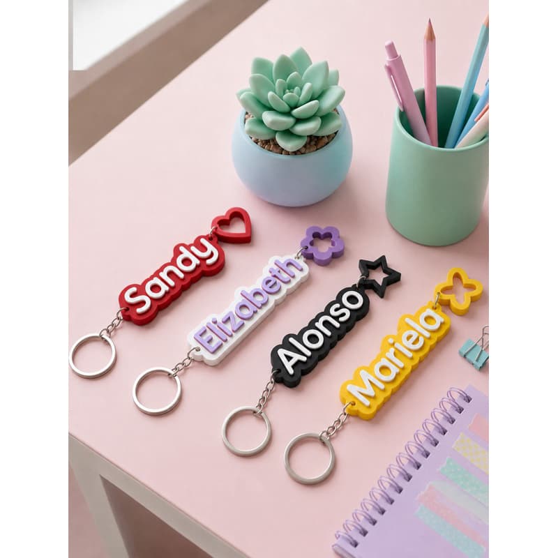 Chaveiro personalizado com nome + pingente, para mochilas, lembrancinhas, presente criativo