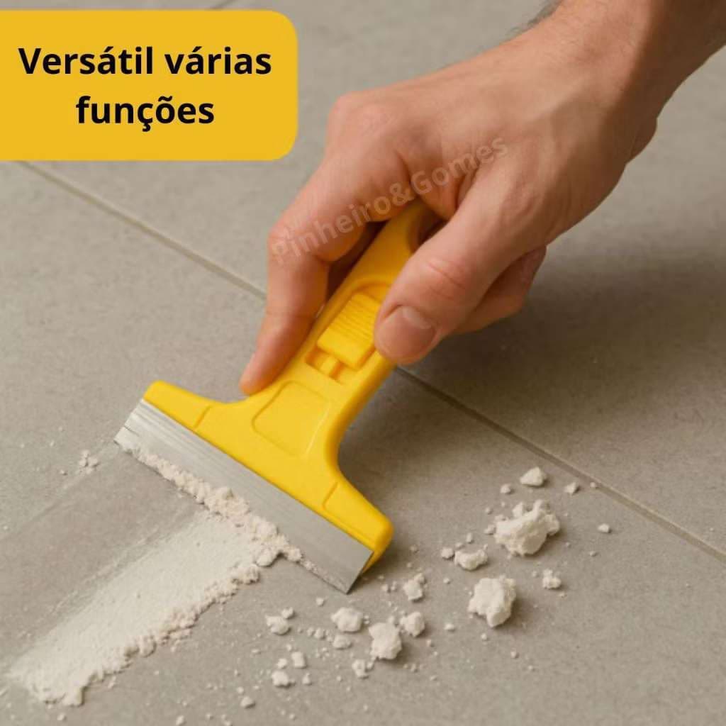 Raspador com Lâminas Para Limpar Multiuso para Vidro Removedor de Adesivos Piso Tinta Cola de Aço Limpeza Profissional