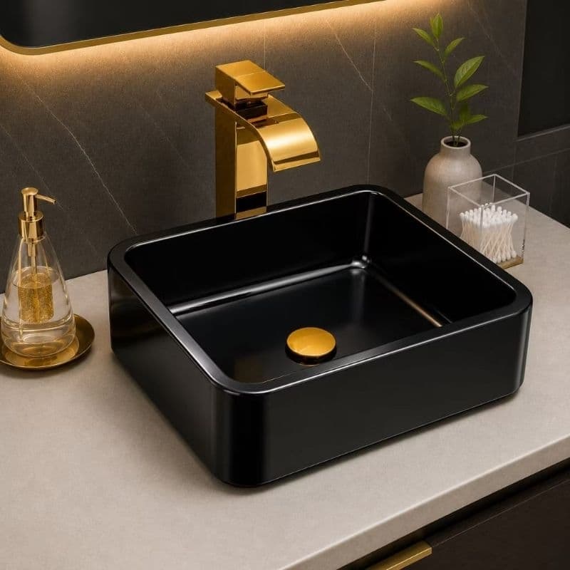 PIA PARA BANHEIRO CUBA DE APOIO SOBREPOR MODERNA LAVABO RESISTENTE