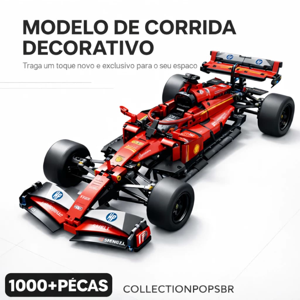 Carro Fórmula 1 Ferrari Blocos de Montar 1500 Peças Modelo Esportivo Premium Para Coleção