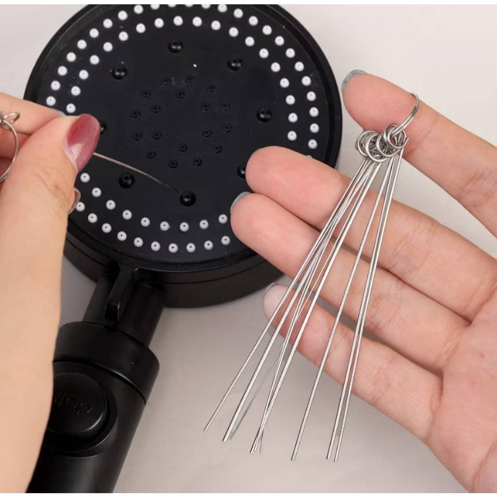 Kit Agulha Escova de Limpeza Multiuso Desentupir Chuveiro Fogão Torneira Bicos Furos Teclados Celular Wap Aço Inoxidável