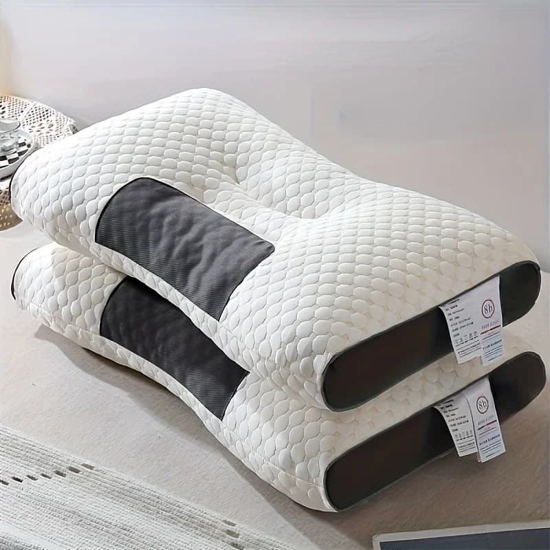 2 Travesseiro Ortopédico Cervical Respirável - Conforto e Suporte com Toque Macio e Lavável na Máquina