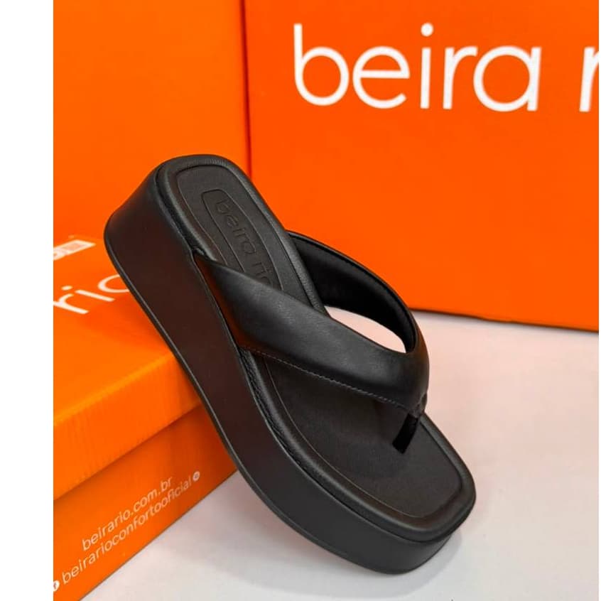 Tamanco Plataforma Beira Rio 8530.100 Feminina Original Conforto Extremo Leve Casual Elegante Moda Versátil