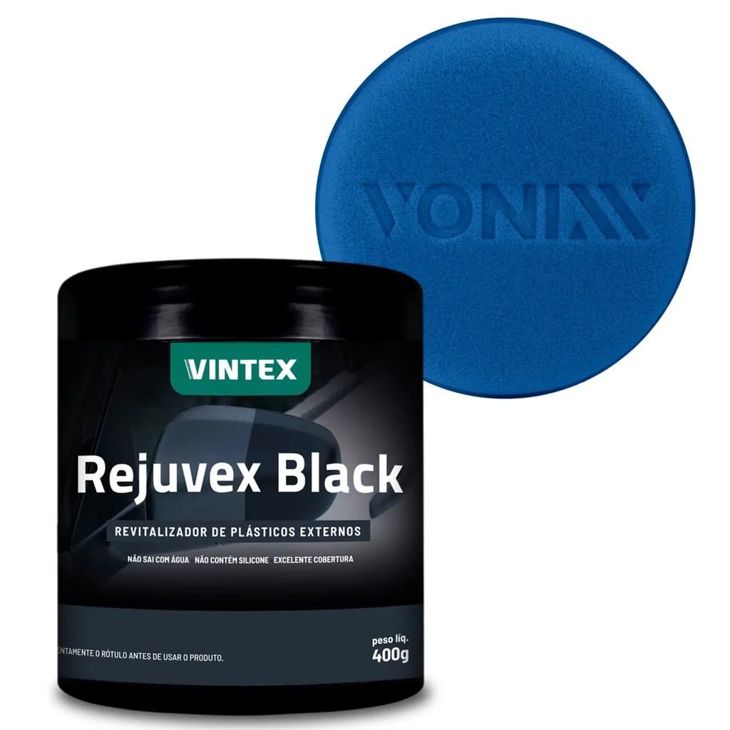 Rejuvex Black 400g Vintex by Vonixx - Revitalizador de Plásticos Externos Escuros Original