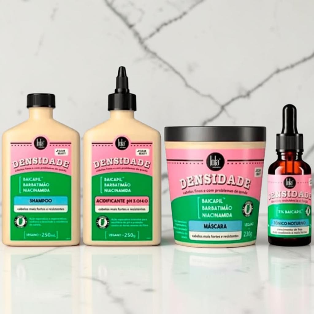 Linha Densidade Lola Cosmetics – Monte Seu Kit Completo (Shampoo, Máscara, Acidificante e Tônico)