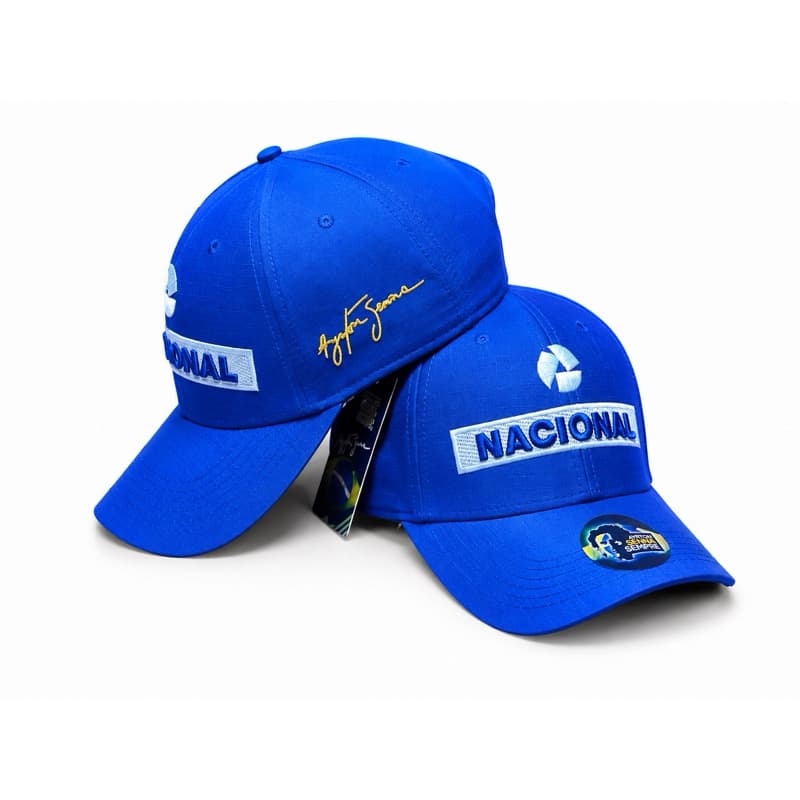 Boné Nacional Bordado Premium Fórmula Retrô Estilo Clássico Modelo Verde Azul Presente Fã de F1