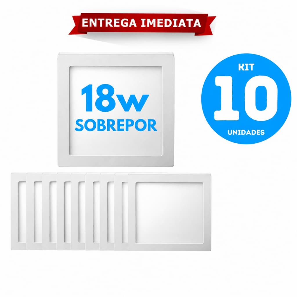 Plafon LED 18w Painel Sobrepor Quadrado 6500K Branco Frio - ELGIN