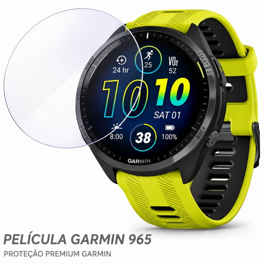Película Para Garmin Forerunner 965 Smartwatch Redondo Case de Proteção para Relógio