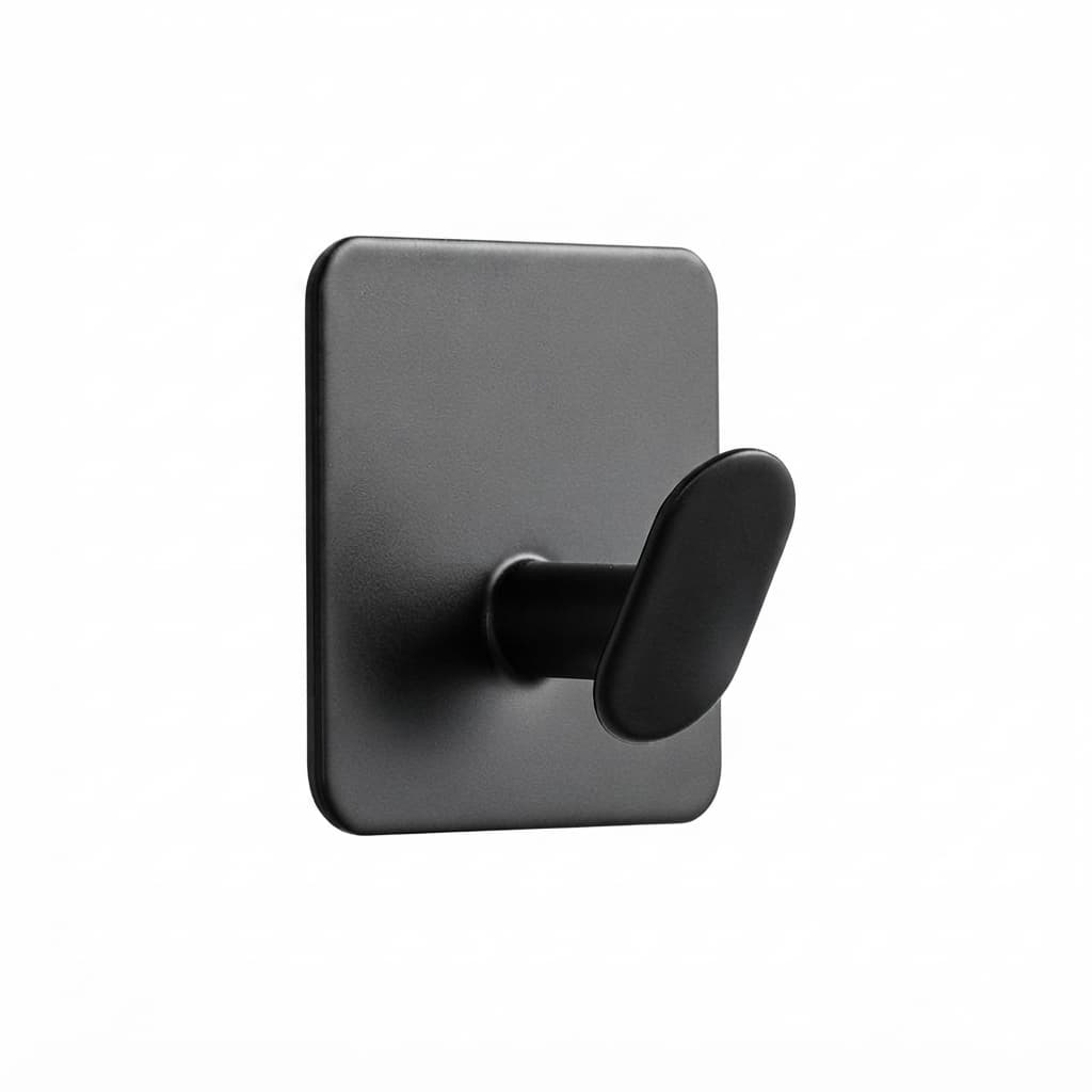 Cabide Inox 3M Adesivo Gancho De Parede Autocolante Preto Fosco 5x5 Sem Perfuração Multiuso Fácil Instalação