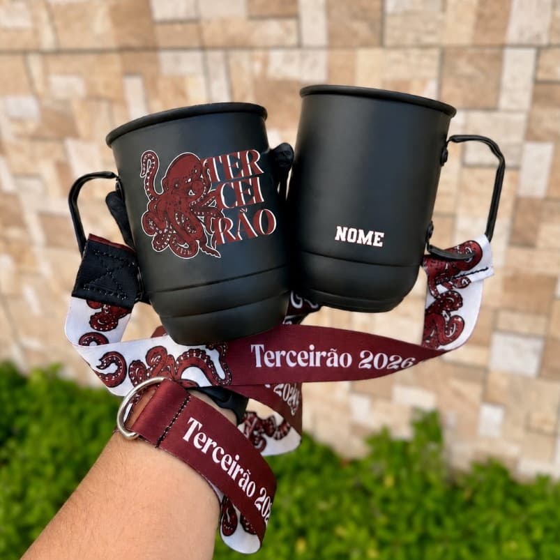 Kit Caneca Alumínio Terceirão Polvo + Tirante 2026
