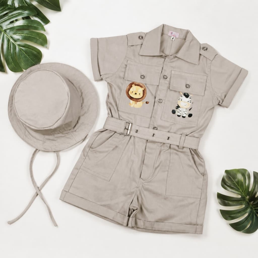 Macacão Safari Infantil Menino Roupa Temática Festa Aniversário Mesversário Ensaio Fotográfico
