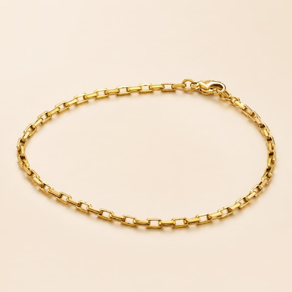 Pulseira Masculina Unisex Banhada a Ouro com Visual Sofisticado, Detalhes Finos, Tamanho Regulável