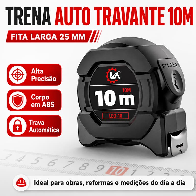 10M Fita Métrica Aço Inoxidável carbono De Alta Precisão trena Profissional Fluorescente Trava