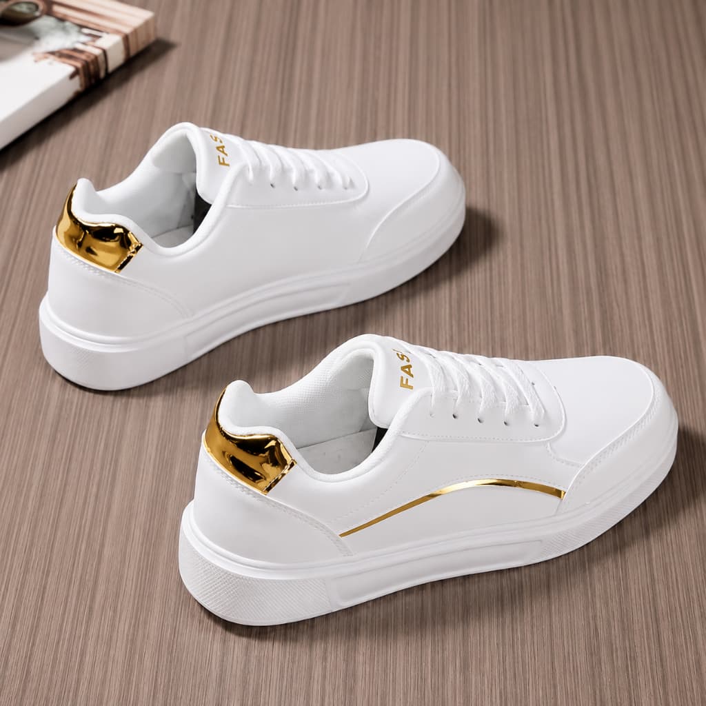Tenis Feminino Casual Elegante Virginia Branco Confortavel Macio Trabalho Escola Passeio