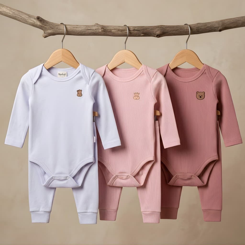Kit 2, 3 ou 5 Conjuntos Bebê Menina Body Manga Longa + Calça Mijão Inverno RN ao GG | Roupa Bebê