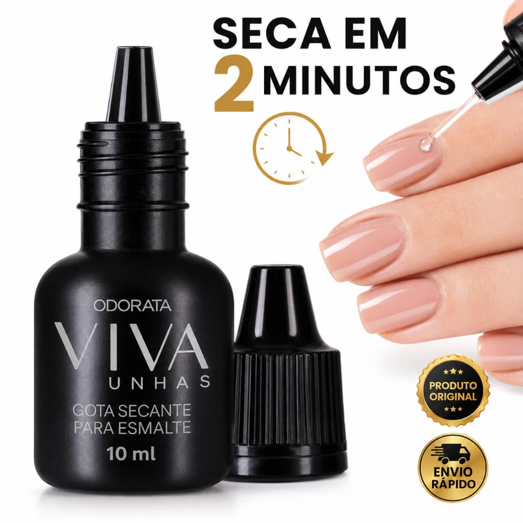 Gota Secante para Esmalte 2 Minutos Odorata Viva Unhas 10ml com Vitamina E e Óleo de Argan