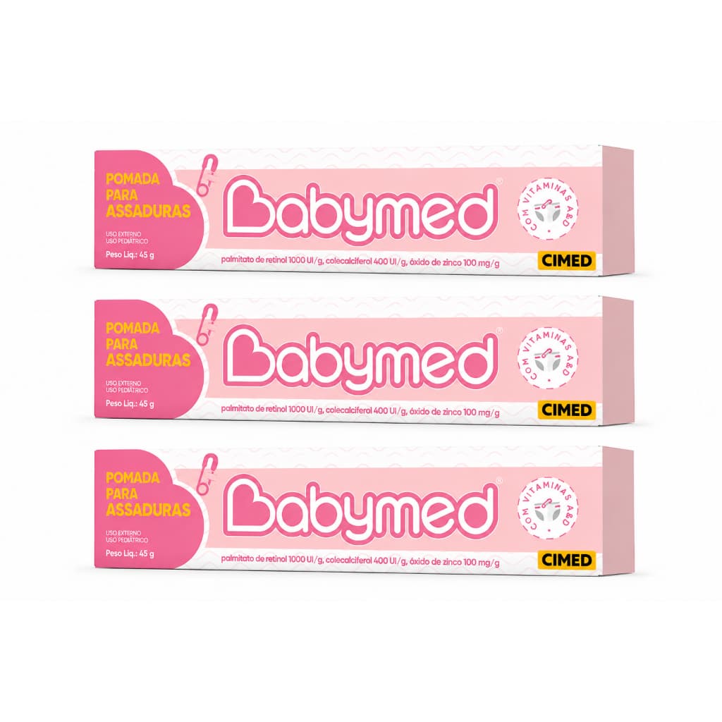 Kit 3 Babymed Rosa Pomada Para Assaduras 45g - Cimed