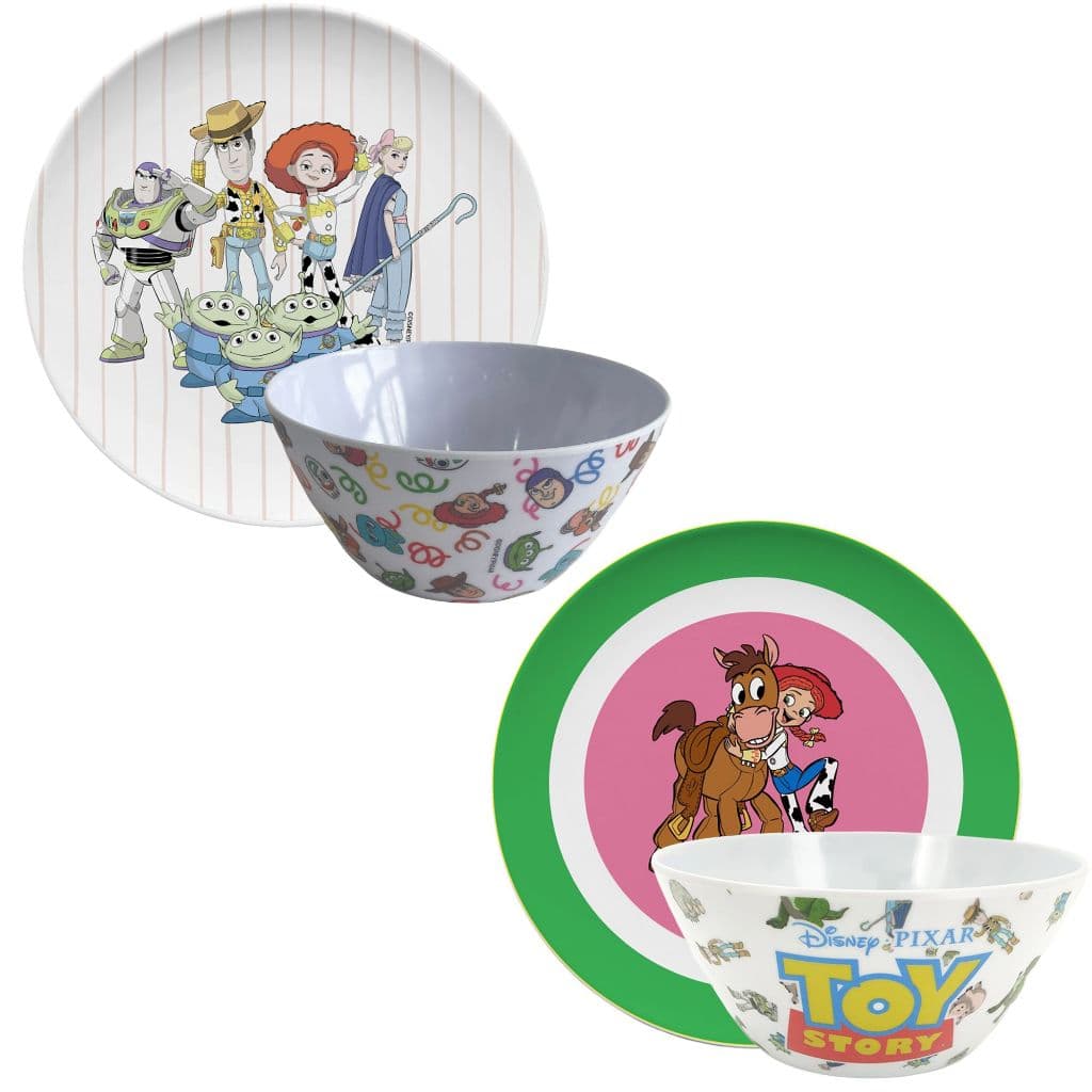 Kit Prato + Bowl Infantil Disney Plástico BPA Free Criança Refeição Toy Story