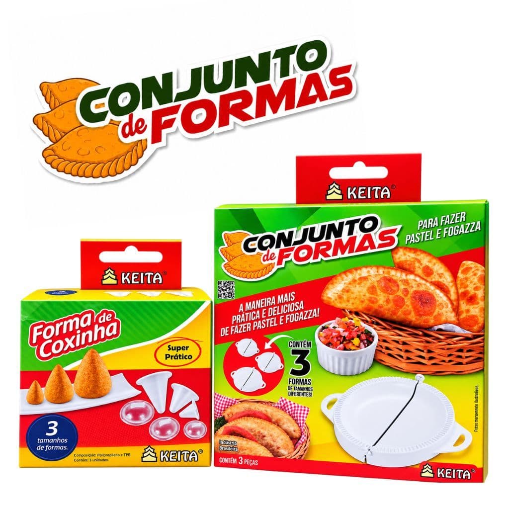 Kit 6 Formas Para Pastel E Coxinha Modelador de Salgados Molde Manual Fecha Pastel 3 Tamanhos Para Cozinha
