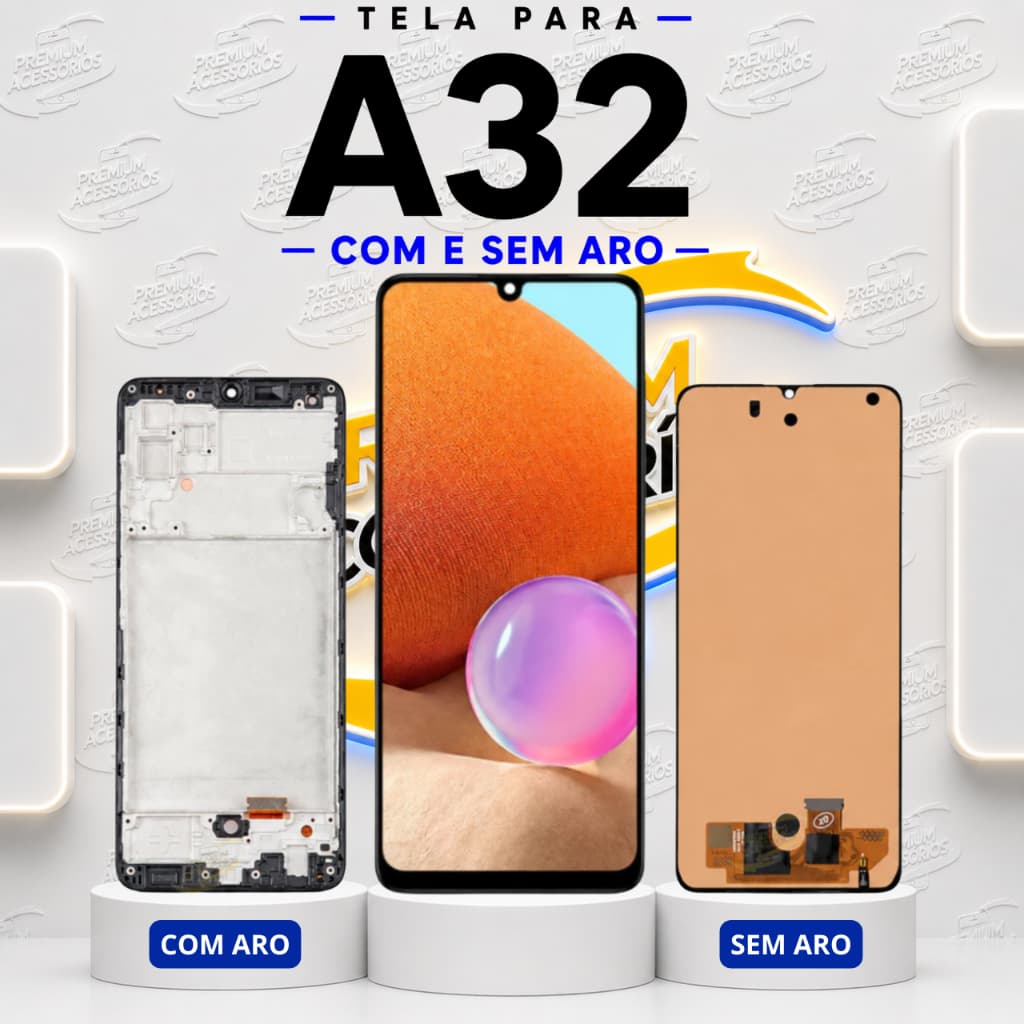 Tela Frontal Touch Display Compatível A32 4g A325 Com aro/Sem aro  - A Pronta Entrega